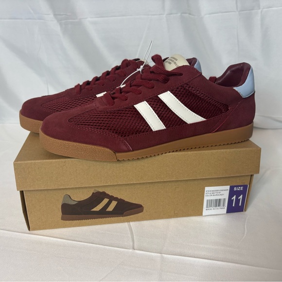 NWT-Steve Madden Hudsin Sneakers – Burgundy Retro, Women’s Size 11 - Picture 2 of 7
